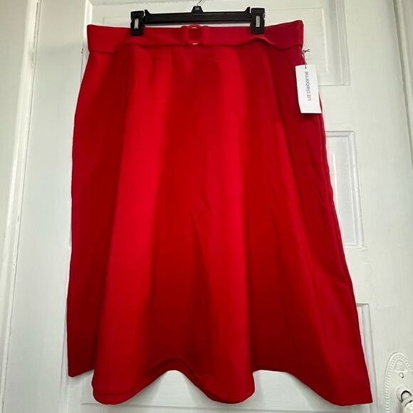NWTs Liz Claiborne A Line Skirt in Red Size 14 - Picture 2 of 9